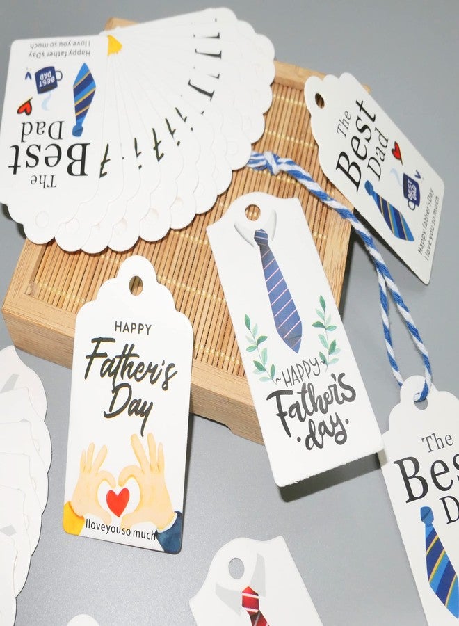HADDIY Father's Day Gift Tags,60 Pcs Happy Father's Day Hanging Paper Tags with String Dad Labels for Gift Wrapping Supplies - Image 3